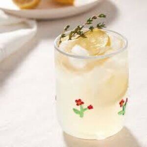 Anthropologie Icon Glass Red Flowers